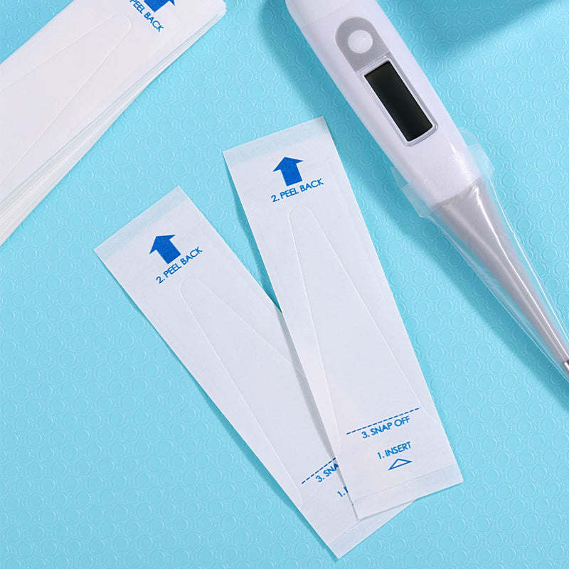 [Australia - AusPower] - Healifty 200Pcs Thermometer Covers for Digital Thermometers, Disposable Probe Covers, Oral Thermometer Sleeves for Oral Ear Recta Thermometer 
