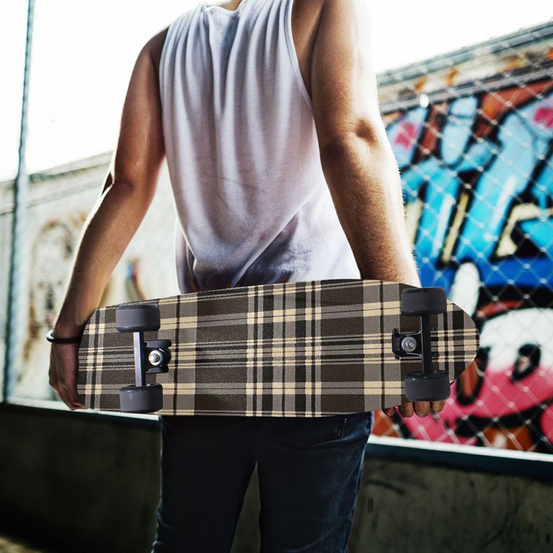 Qilmy Brown Buffalo Plaid Skateboard Grip Tape, Bubble-Free Waterproof Non-Slip Longboard Griptape for Skateboard Rollerboard Scooter, 33 x 9 Inch 33.1x9.1 Inch