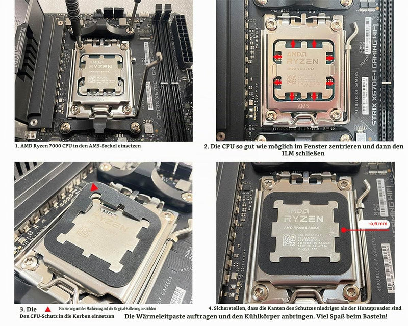 ElecGear CPU Thermal Paste Protector for AMD AM5 Desktop Processors, 2 Pack Protective Cover Leakage Blocker CPU Guard to LGA1718 Socket Buckle for Ryzen 7000, 8000, 9000 and X3D AMD LGA1718
