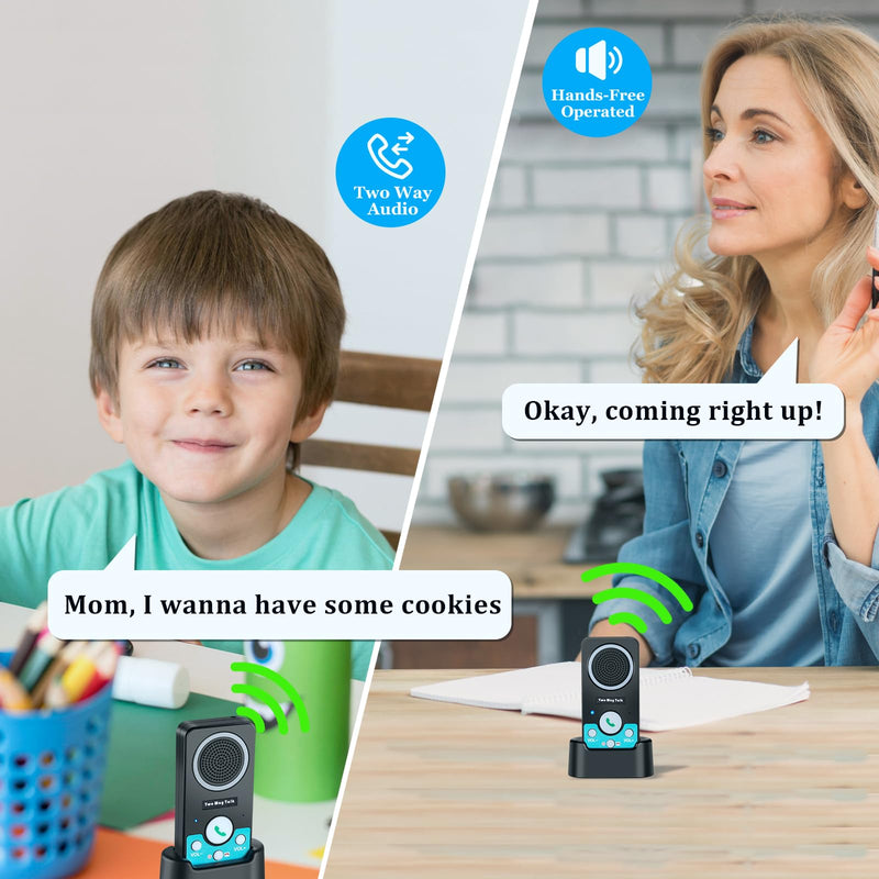[Australia - AusPower] - Intercoms Wireless for Home, 2 Way Audio Hands-Free Long Range Wireless Intercom System, 4 Ringtones 8 Volume Levels, Up to 10 Days Standby Intercom Syetem for House, Office, Classroom, Black 