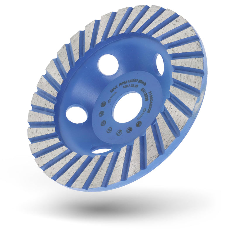 [Australia - AusPower] - Prodiamant Fan Grinder Diamond Grinding Wheel, Professional Quality for Concrete, Natural Stone, Masonry, Screed, Universal Disc Grinder with Diamond Segment, blue 125mm 
