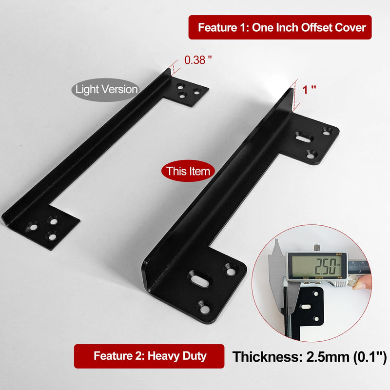 Outward Opening Door Security Protector Shields 7", Heavy Duty Door Latch Guard Plates, Door Knob/Deadbolt Latch Cover Invisible Plate 2 Pack