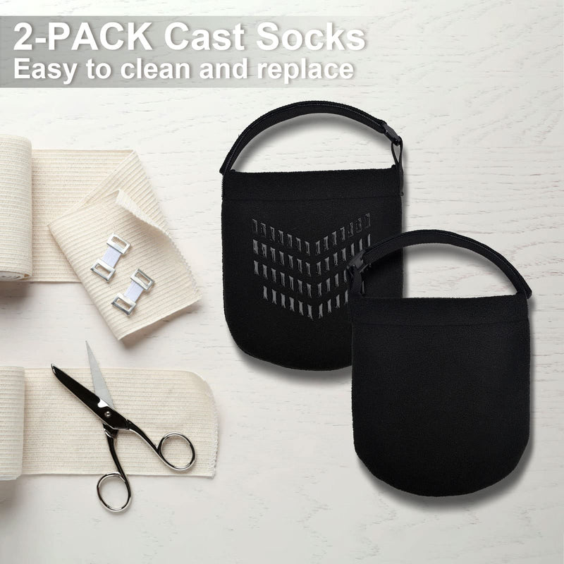 [Australia - AusPower] - 2 PCS Protective Cast Socks Toe Covers for Foot, Soft Warm Cast Socks Over Cast for Men Women Adults, Adjustable Non-slip Cast Toe Covers Fit for Most Casted Foot 