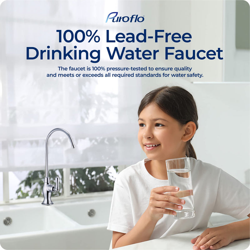Brushed Nickel Reverse Osmosis Faucet, NSF Certified, Non‑Air Gap for Under Sink Water Filtration System, RO System Drinking Water Faucet, FLR-575BN