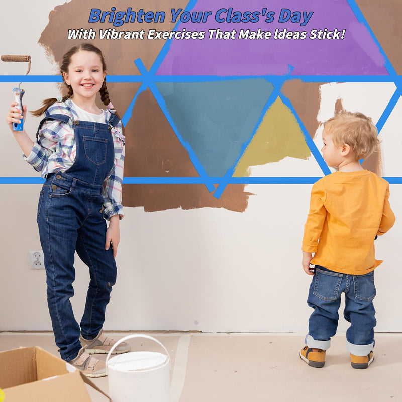 4 Rolls Blue Painters Tape Bulk 4 inch x 60 Yards, Total 240 Yd, Painters Masking Tape No Residue Wall Painting Tape Artist Tape Trim Edge Finishing Tape for Wall Painting Decoration DIY Supplies 4In x 60Y - 4Pack