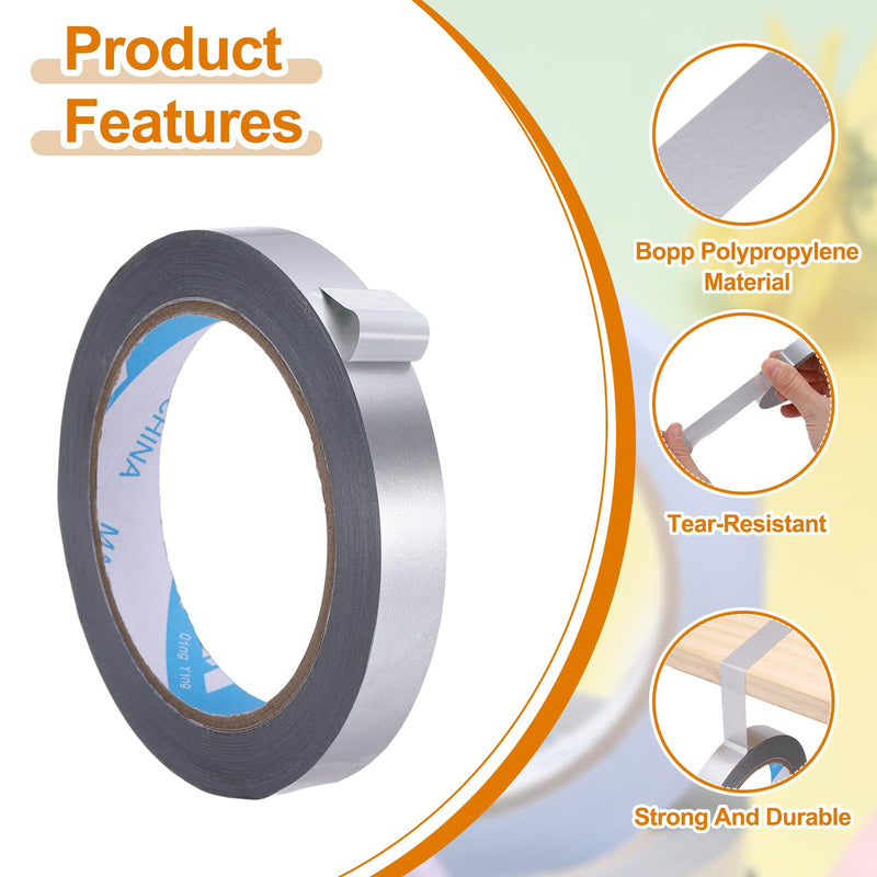 MECCANIXITY Poly Bag Sealing Tape, 9/16" x 100 Yard Plastic Bag Sealer Tape Packaging Sealing for Shops Packaging Food Vegetable Meat Cake Bread Freezer Ice, Silver 9/16" 1