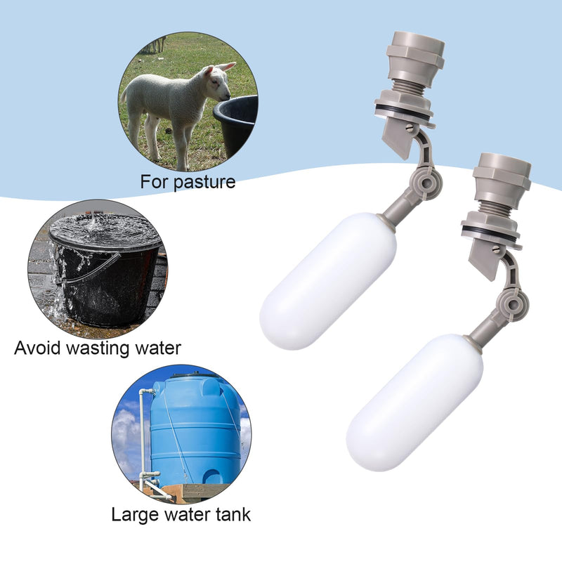 [Australia - AusPower] - 8 Pieces 1/2 Inch Float Ball Valve Plastic Mini Float Valve With Adjustable Arm for Automatic Water Level Control of Tank 8 