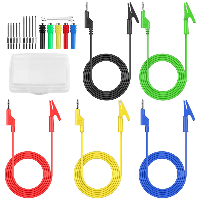 [Australia - AusPower] - AMTOVL Multimeter Banana Plug to Crocodile Clip, 20 Pieces Stackable 4 mm Banana Plug to Crocodile Clips, 3.28 ft/1 m Flexible Cable Wire for Multimeter Electrical Testing, 1000 V/15 A Banana plug crocodile clips 