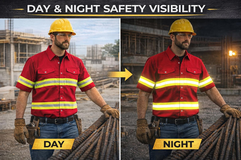 Premium High Visibility Safety Shirt - Half Sleeve X-Large Khaki