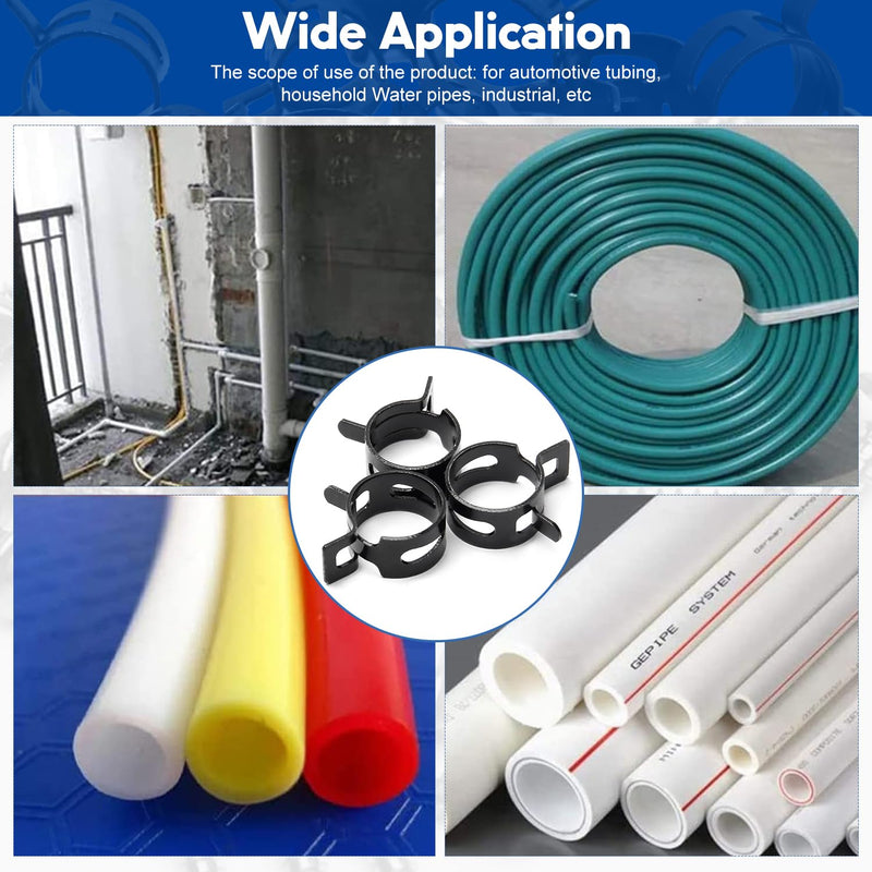 [Australia - AusPower] - MroMax 5Pcs 23mm ID Spring Band Hose Clamps, Fit 24.5-26.5mm OD Hose, Spring Hose Clip Fuel Line Silicone Vacuum Hose Pipe Clamp, Air Hose Tube Water Pipe Fasteners 5-Packs 