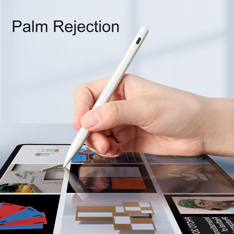 [Australia - AusPower] - Stylus Pen for iPad, 13 mins Fast Charging Apple iPad Pencil with Palm Rejection, Tilt Sensitivity, Work for 2018-2023 iPad Air 3/4/5, iPad Mini 5/6, iPad 6/7/8/9/10, iPad Pro 11", iPad Pro 12.9" A-White 