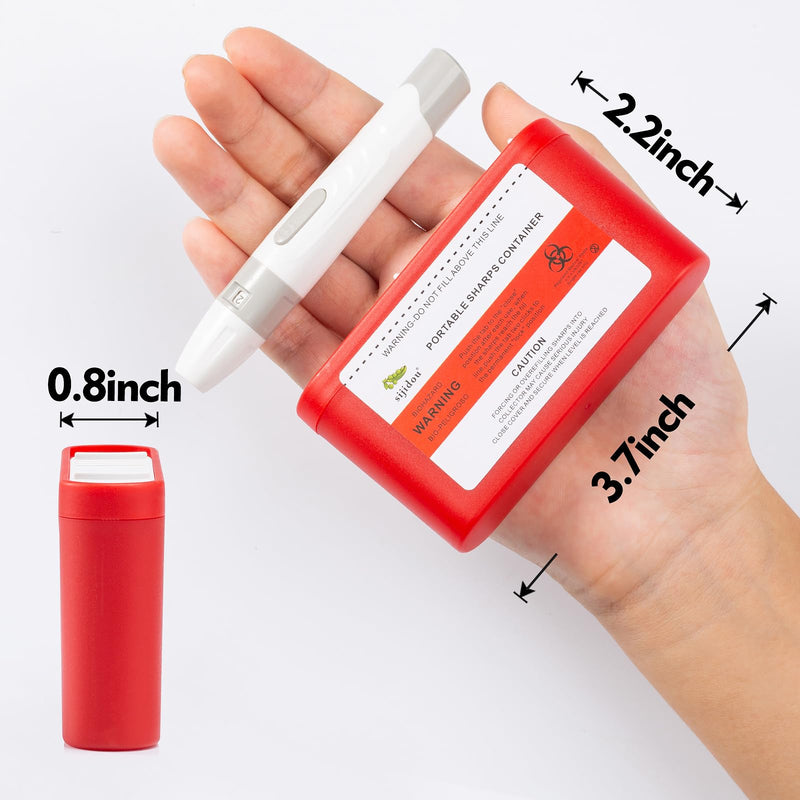[Australia - AusPower] - Pocket Travel Sharps Container for Blood Sugar Test Strips, Needle Container for Diabetic Insulin Pen Needle，Biohazard Treatment Container，Travel and Home Use (3 Packs) 3 