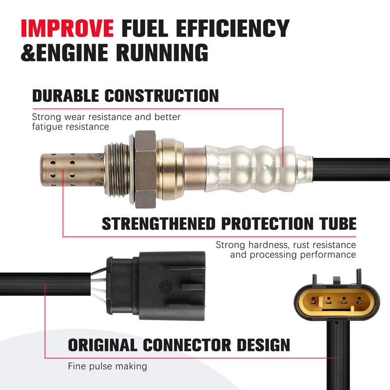 O2 Sensor Downstream for Fiat 500 2012-2019 1.4L & for Alfa Romeo Giulia 2017-2020 Stelvio 2018-2020 2.0L, Oxygen Sensor Bank 1 Sensor 2, Replace 68070702AB 234-4483