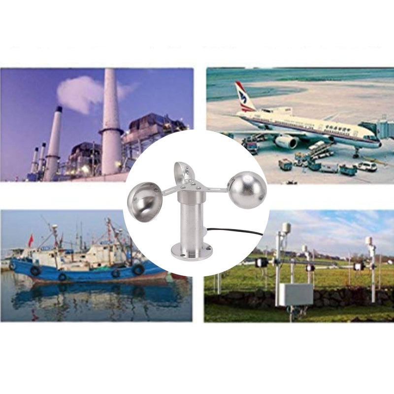 [Australia - AusPower] - Tnfeeon Aluminum Alloy Anemometer Wind Speed Monitoring Sensor, Equipped with 3 Cups Wind Speed Sensor, Provides 0-3.8V Output, Reliable and Durable 