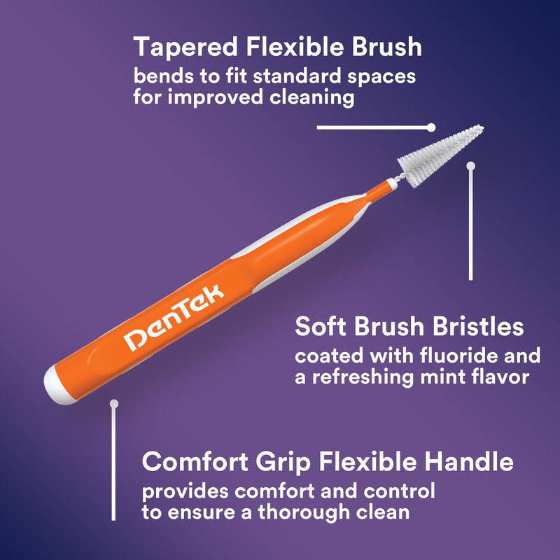 [Australia - AusPower] - DenTek Easy Brush Advanced Clean Interdental Cleaners, Standard, 16 Count, 6 Pack 16 Count (Pack of 6) 