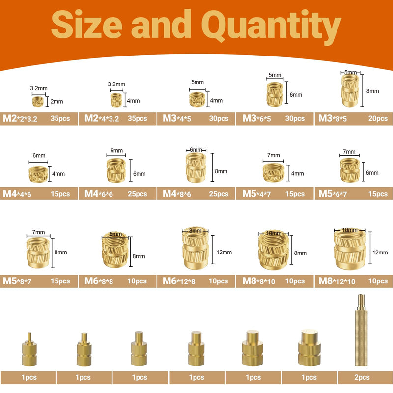 [Australia - AusPower] - Preciva Threaded Inserts Set, 300Pcs Heat Set Inserts with M2 M3 M4 M5 M6 M8 Insert-Tip, 100W Digital Soldering Iron, Holder and Tweezer, for 3D Printer Parts or Plastic Parts 