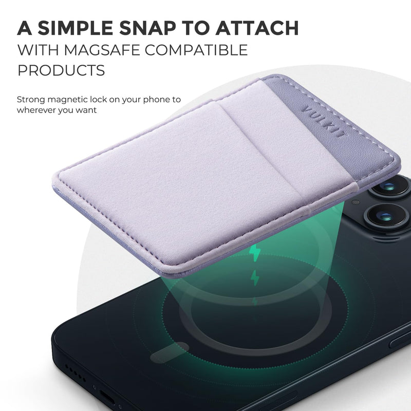 [Australia - AusPower] - VULKIT Magnetic Phone Wallet for MagSafe- RFID Blocking - Card Holder Wallet for iPhone 15/14/13/12 Series & Phone Case with MagSafe Violet 