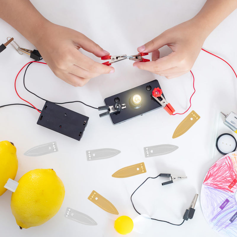[Australia - AusPower] - Gatuida 30Pcs Copper and Zinc Electrode Strips 1.57X0.51 Inch Fruit Battery Experiment Materials for Educational Science Kits 