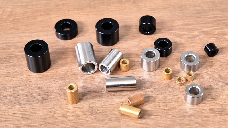 MECCANIXITY M14 stainless steel metal spacers, 6-piece set, silver round unthreaded standoffs, 14x22x15mm