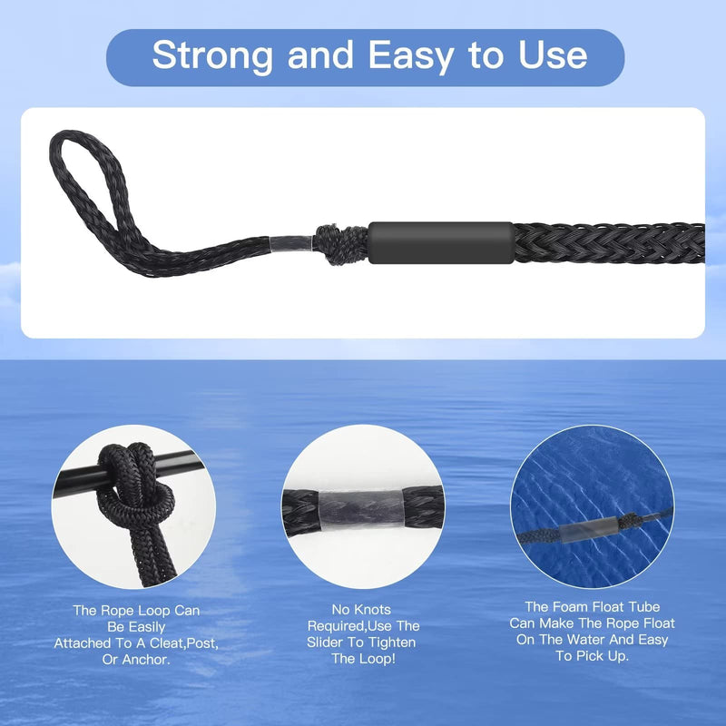 Bungee Dock Lines for Boat,4 PCS Boat Dock Rope with Stainless Steel Clip,Jet Ski Accessories for PWC,Kayak,Power Boat(Black,4-5.5ft) 4 Pack Black
