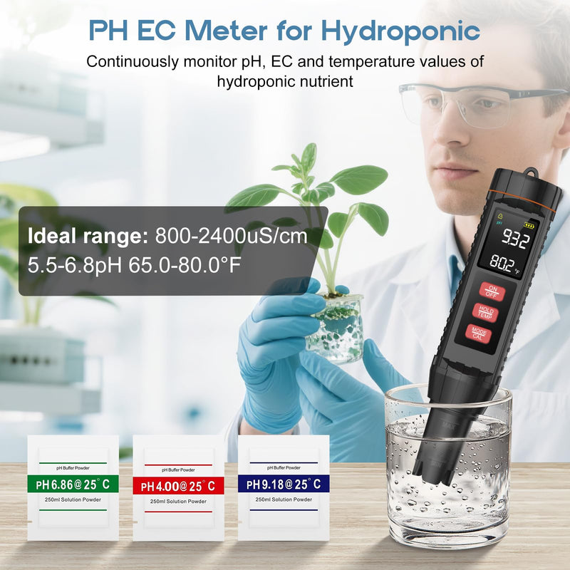 [Australia - AusPower] - Digital 7-in-1 Water Tester | 0.01 High Precision pH & Salinity Meter | for Pool Salt, Aquarium, Hot Tub, Hydroponics, Drinking Water TDS EC Orp S.G. Temperature Tester 