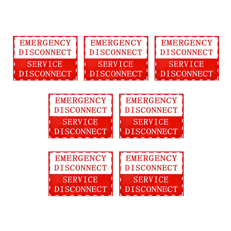 Magnetic Emergency Disconnect Sticker – Reusable PVC Electrical Panel Labels, Strong Hold, NEC Compliant, Suitable for Breaker Box & Circuit Breaker Identification(Set of 7)
