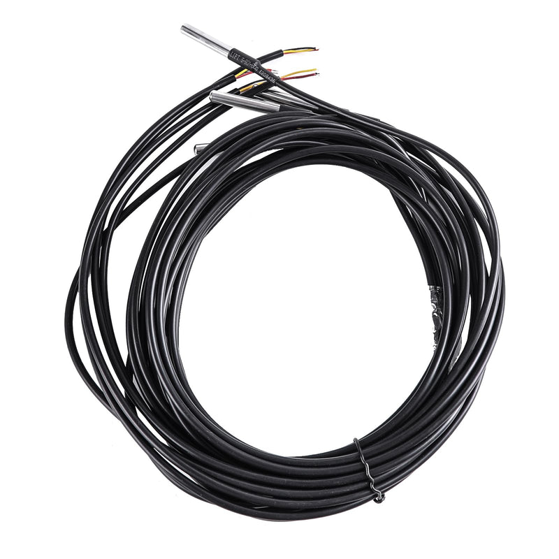 [Australia - AusPower] - DS18B20 Temperature Sensor, Digital Temperature Probe Sensor Waterproof Temp Digital Thermal Stainless Steel Tube Probe, Digital Temperature Thermal Cable (2PCS, 3 Meter/9.84Ft) 2 