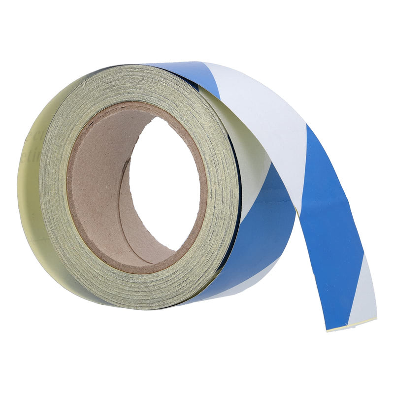 Reflective Blue White Striped Safety Warning Tape, High Visibility Strong Adhesive, Caution Tape for Industrial Commercial Floor Wall
