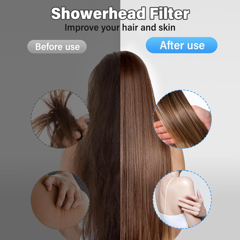 Carbon Shower filter cartridge 3PCS Compatible with Shower Filter System,Reduces chlorine, heavy metals, and other impurities to help alleviate dry skin and dry hair