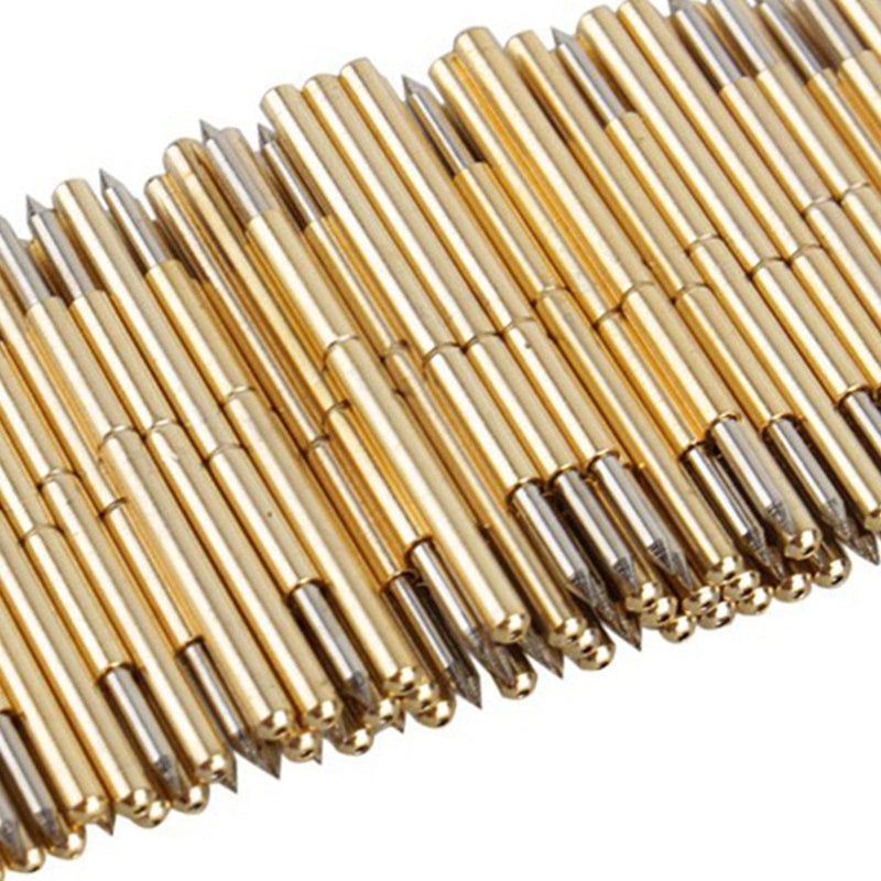 Pogo Pin Spring Contacts, High-Precision 1.02 mm Conical Head for Stable Connections, Spring Contact Set of 100 Pieces for Electronics Testers, PCB Prototyping, Quality Control and Hardware Development