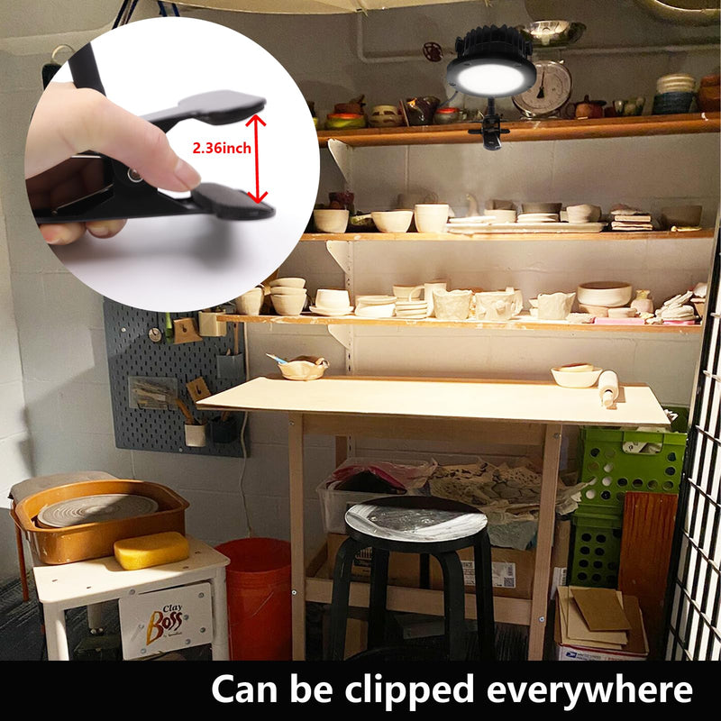 [Australia - AusPower] - Portable LED Clamp Work Light，Clip on floodlight with 11.5FT Cord（3.5M） 300W Equivalent， waterproofingt for Outdoor Indoor ，Adjustable Angle Lighting (30W-Warm White) 30W-Warm White 