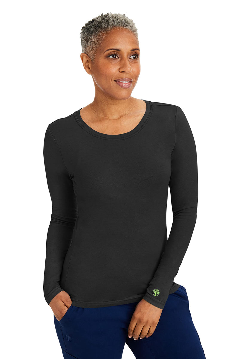 [Australia - AusPower] - Healing Hands Women's Underscrub Soft Knit Melissa Longsleeve Scrub Tee with Breathable & Easy Care Fabric 5047 Medium Black 