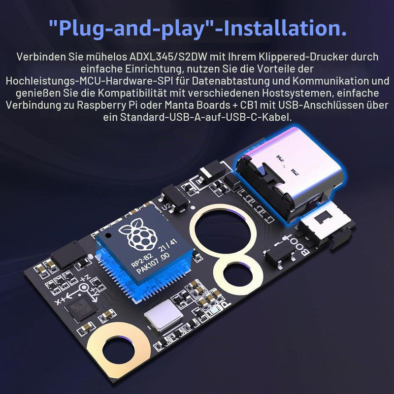 Bigtreetech S2DW V1.0 Compatible Clipper/Bigtreetech Pi/Raspberry Pi | Acceleration Sensor Module, High Resolution Tilt-Sensing Accelerometer
