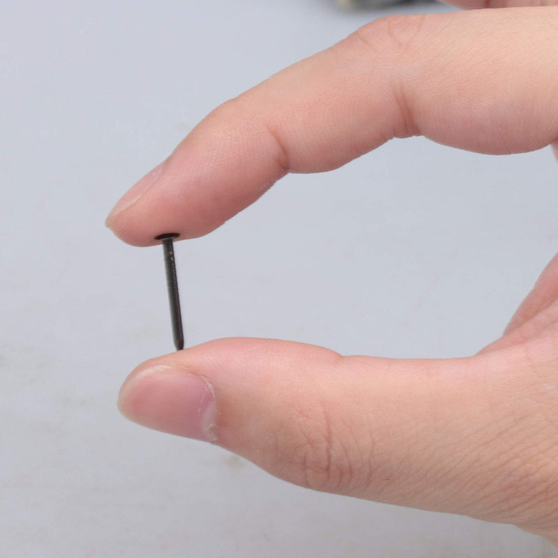 [Australia - AusPower] - RDEXP Black Round Head Wood Screw Nail Decorative Furniture Miniature Nail Lenght 1.8cm/0.71" Pack of 50 