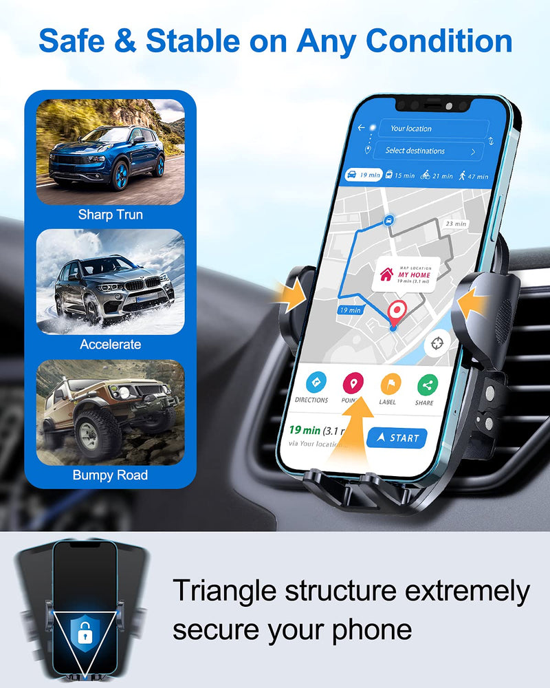 [Australia - AusPower] - Universal Air Vent Car Mount, [ Big Phones & Thick Case Friendly ] Cell Phone Holder for Car Hands Free Clamp Cradle Vehicle fit for All Apple (B1) 