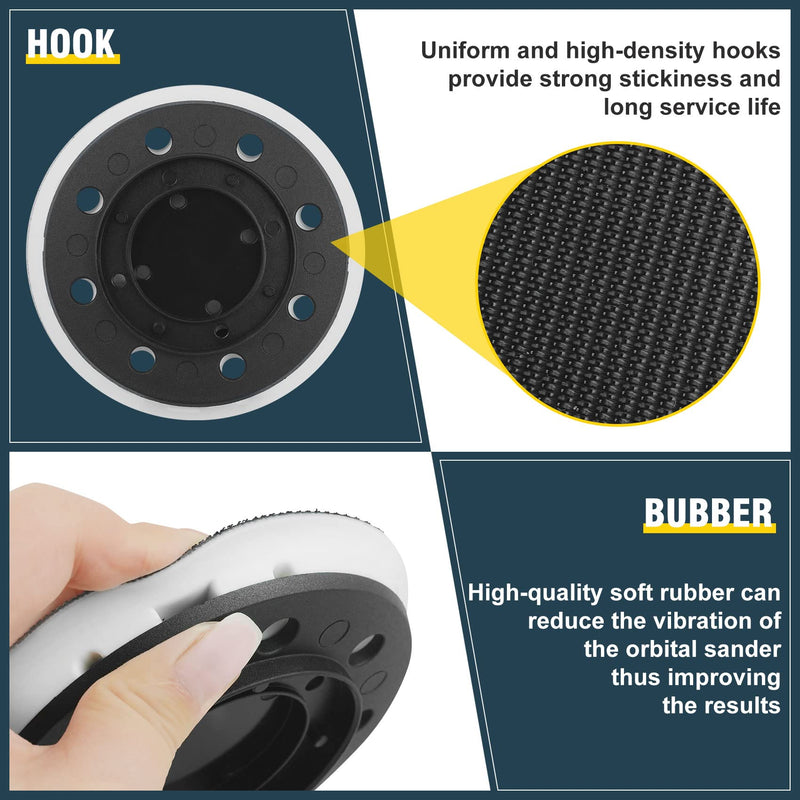 [Australia - AusPower] - Durable 492280 ETS 125 Eq & Pro 5 ltd Jetstream Sanding Pad 125mm (5 in), Hard, 8 Holes fit for festool ETS 125, ES 125, ETSC 125, Pro 5 ltd Random Orbit Sanders Include a 5" Protection Pad 
