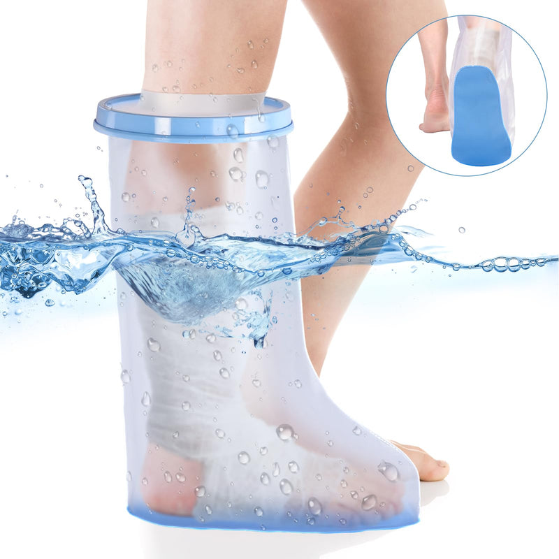 [Australia - AusPower] - Waterproof Leg Cast Cover for Shower Adult Shower Boots for Leg After Surgery with Non-Slip Bottom Ankle Foot Cast Protector for Surgery Bandage Dressing Wound [2025 Upgraded] New-Half Leg 