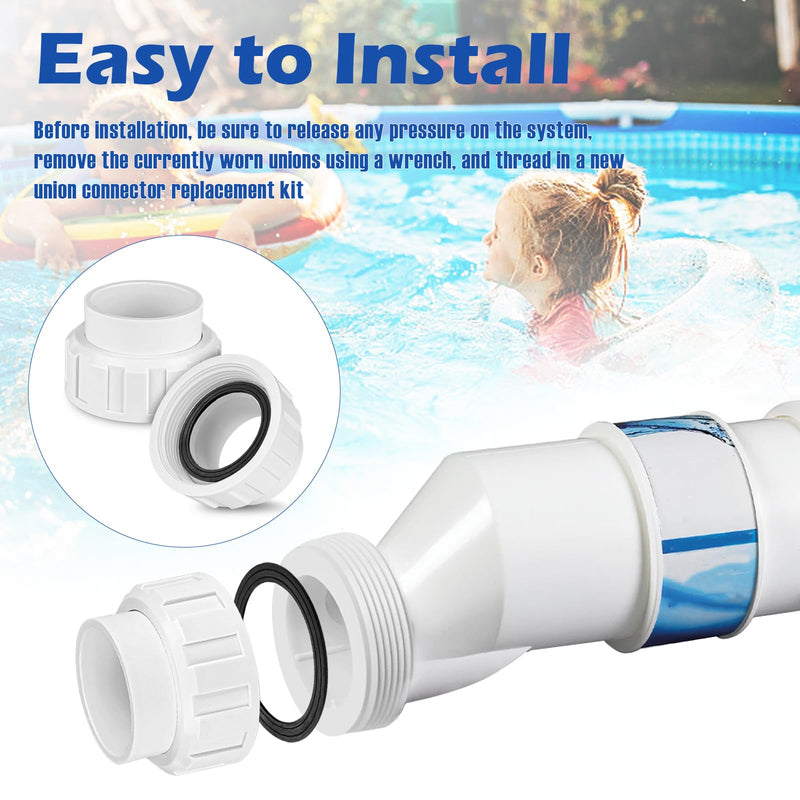 Salt Cell 2" Union Replacement for Goldline Hayward Salt Chlorine Generators, GLX-Cell-Union 2-Inch Pump Union for Hayward Salt Cell, Pool Part for Spa Pump Connections, 2 Pack