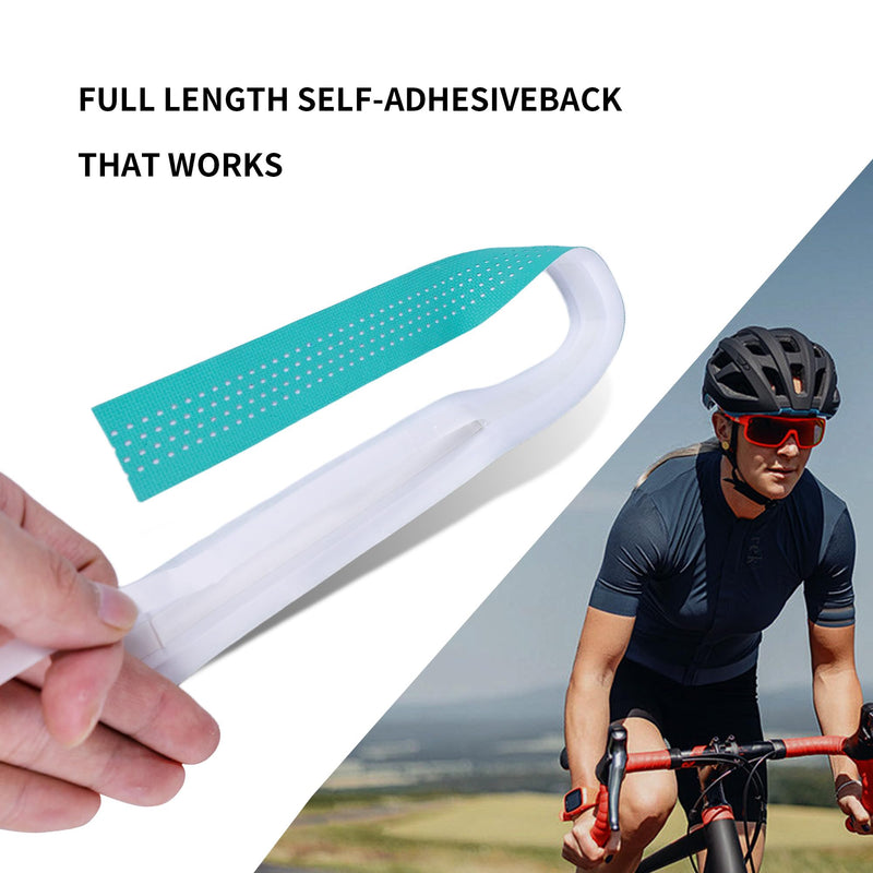 Non-Slip Stain-Resistant Bike Handlebar Tape – Shock Absorbing Silicone & EVA, Breathable Durable Grip for Road & Mountain Bikes (Bianchi Green-White, Set of 2) Bianchi Green-White