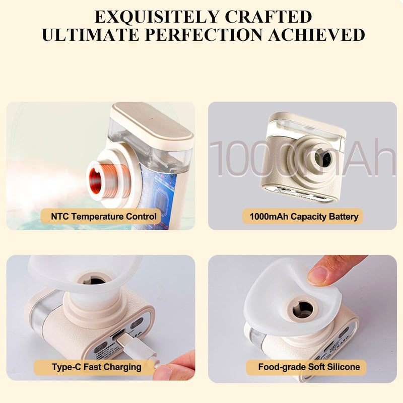 Heated Nano Mist Sprayer,Eye Steamer for Dry Eye Relief,Portable Electric Steam Therapy Wand with Warm Moist Heat for Natural Tears Restore,Dry Eye Fine Mister Machine with 3 Level-Heat
