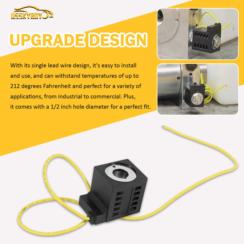 [Australia - AusPower] - 10226-08 Solenoid Coil, Single Lead Wire, 10v DC 25W, for Valve Stem Series 08 80 88 98, for Hydraulic Power Unit Lift Dump 