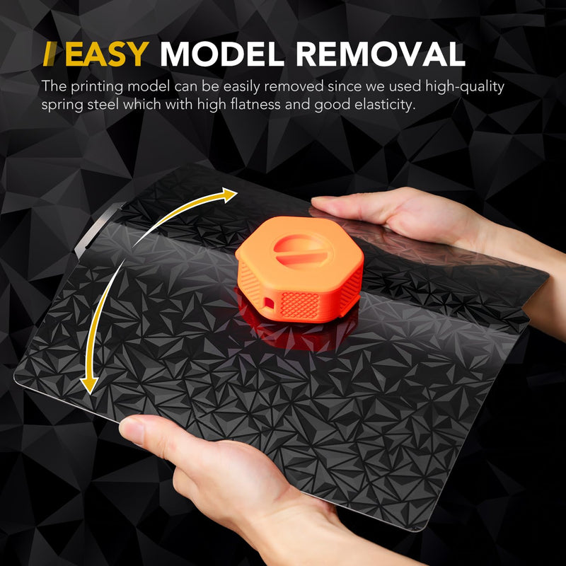 [Australia - AusPower] - PET+PEO 3D Printer Build Plate Sheet for Bambu Lab X1/X1C/X1E/P1P/P1S/A1, Dual Texture with Carbon Fiber and Diamond Patterns 257x257mm, Flexible Spring Steel Hot Bed Platform Sheet PET+PEO 