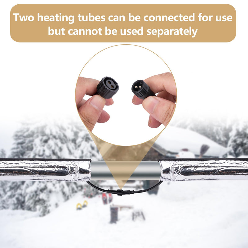 codree 2 Pcs Water Pipe Heat Blanket - 38.5" x 6" Water Pipe Heat Tape - Aluminum Foil Freeze Protection Heating Cable for Metal & Plastic Pipes, 110V, Max Temp 60˚