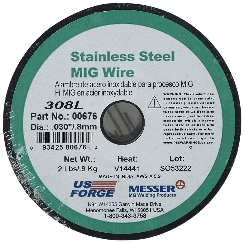 US Forge Welding Stainless Steel MIG Wire .030 2-Pound Spool #00676