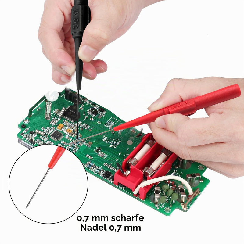 Measuring Tips for Multimeters, Test Probes Test Probes, 0.7 mm Piercing Needle Probe for Measuring Electrical Industry, Pack of 10