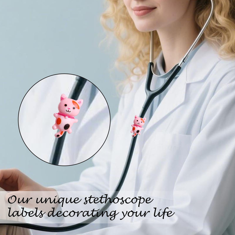 [Australia - AusPower] - 12 Pcs Stethoscope Charms for Nurses Personalized Paw Print and Cat Stethoscope Accessories Gifts for Nurse Graduates Doctor Surgeons and Medical Assistant Cat and Paw 