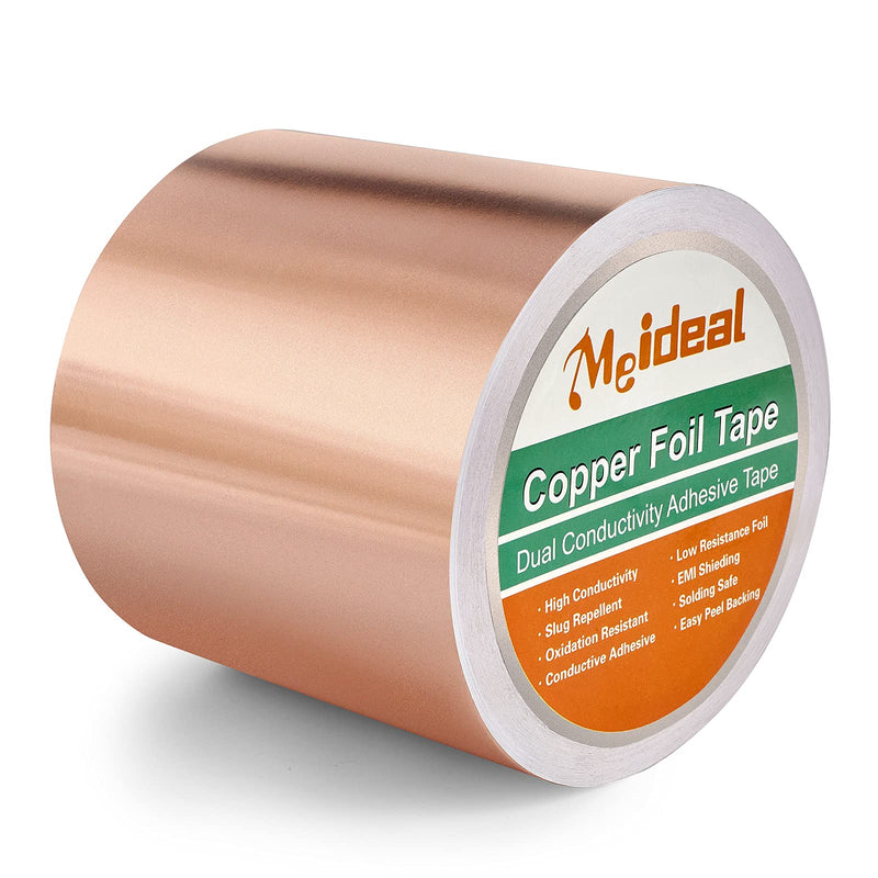 Copper Foil Tape (4inch X 66 FT) with Dual Conductive Adhesive Copper Tape for Guitar, Electrical Repairs, Arts & Crafts, Stained Glass, Paper Circuits, Soldering, Grounding, Home Decor 4" X 792"