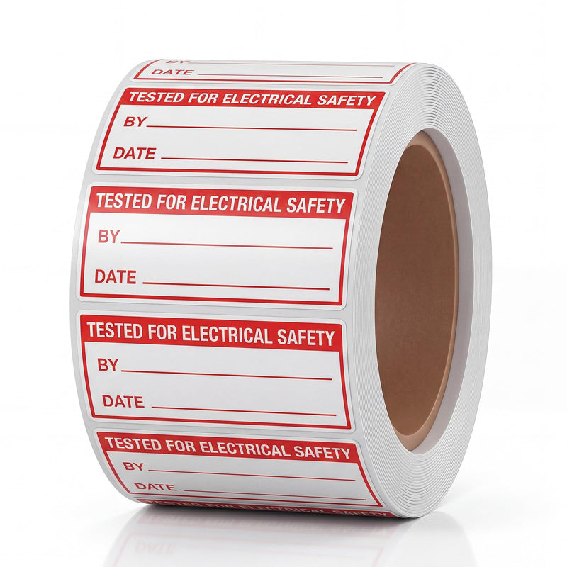 500 Pack 1.5" x 5/8" Calibration Labels Red Tested Electrical Safety Test Labels for Equipment Inspection Factory Lab Hospital Inspection Quality Control Stickers