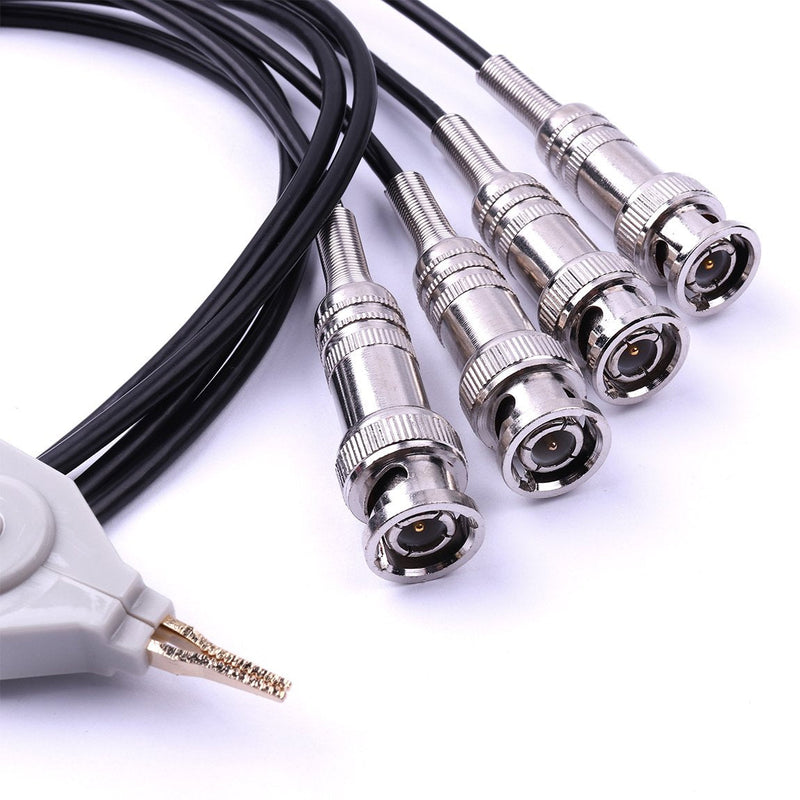 ATOPLEE 2pcs LCR Meter Test Leads Lead Clip Cable Terminal Probe Wires,with 4 BNC Electrician Test Leads Kit,Digital Electrical Test Probes Set for LCR Meter Multimeter (Pack of 2)