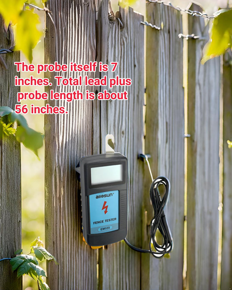 [Australia - AusPower] - allsun EM555 Digital Electric Fence Tester Fault Voltage Meter GK13 Non-Contact Voltage Tester for Christmas Light Repairing Tool 